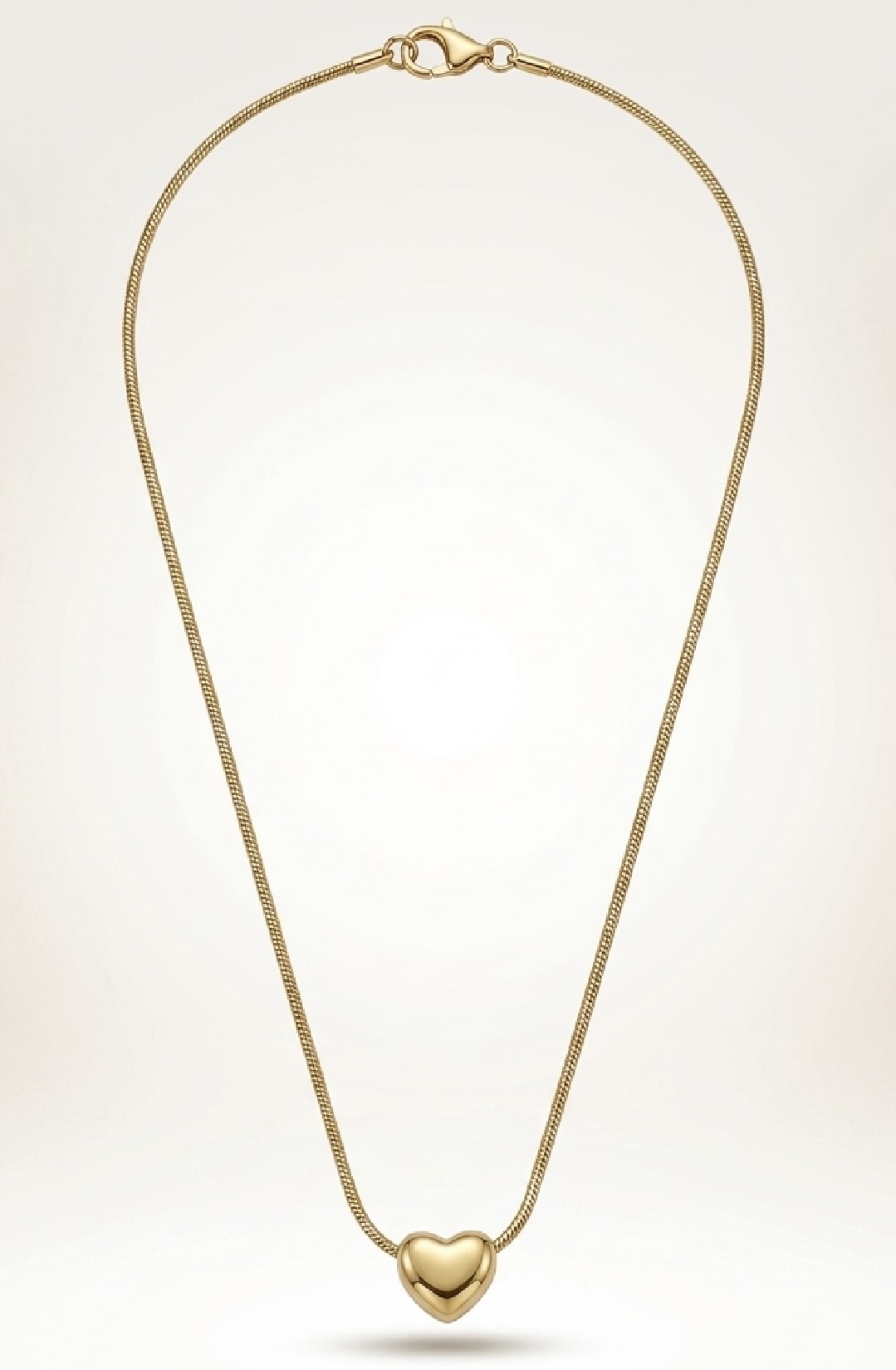 QUILTED NOIR HEART NECKLAC