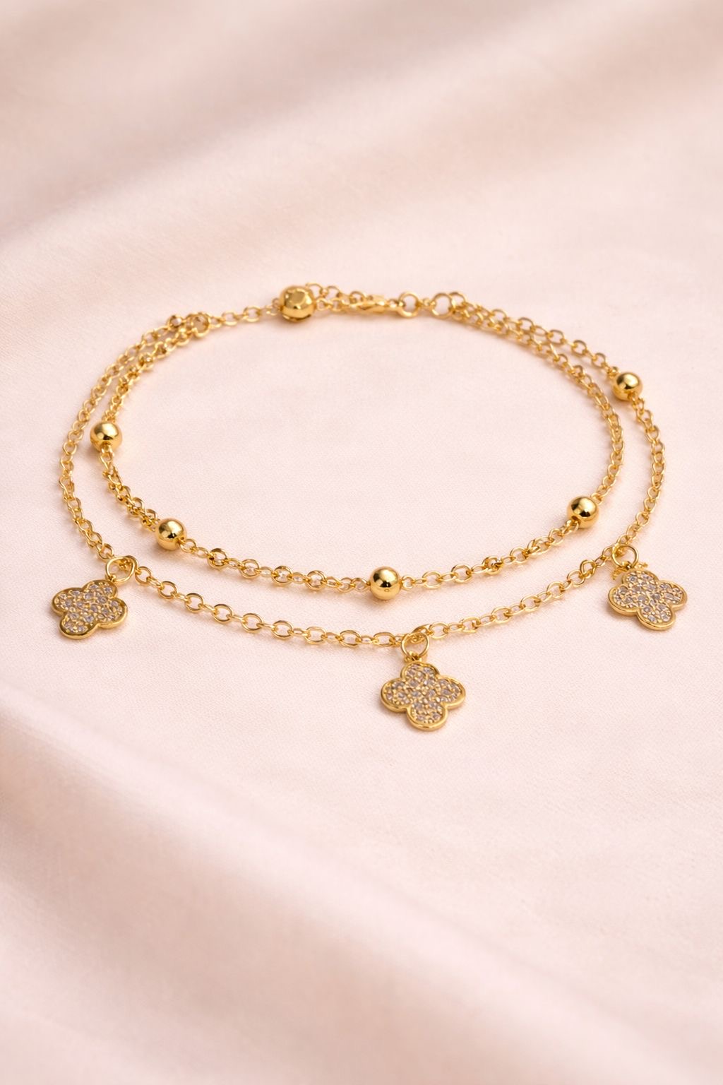 Double Chain Noir Anklet - Image 4