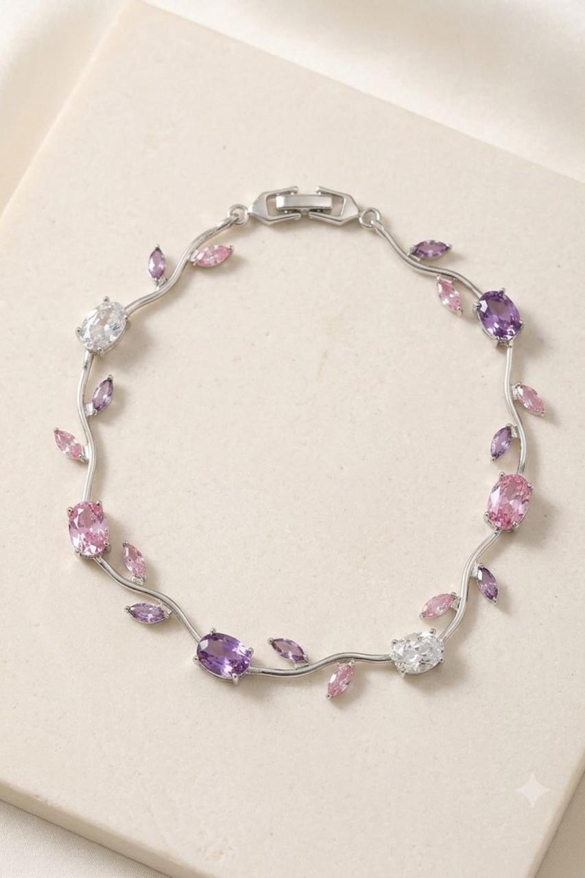 Silver Chain Multicolour Stone