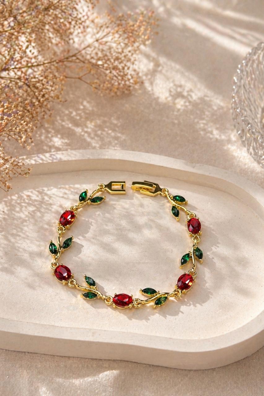 Rose Vine Gold Chain Tulip Bracelet
