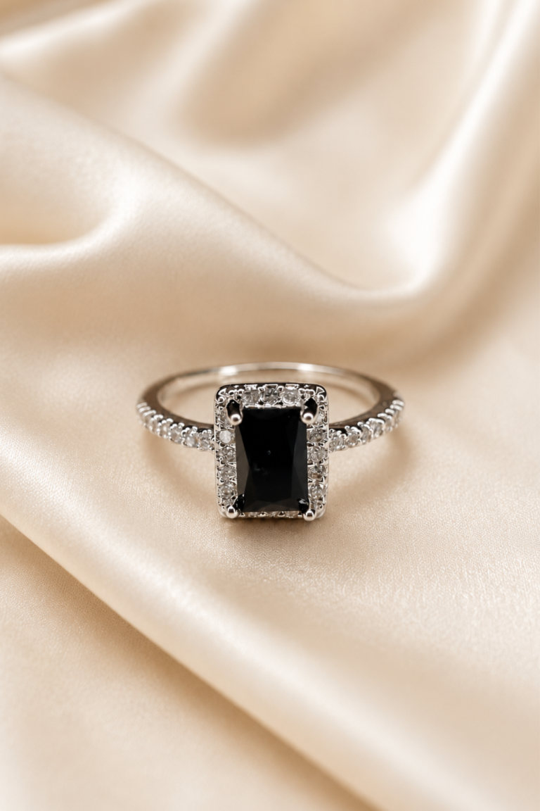 Cubic Black Zarcon Ring