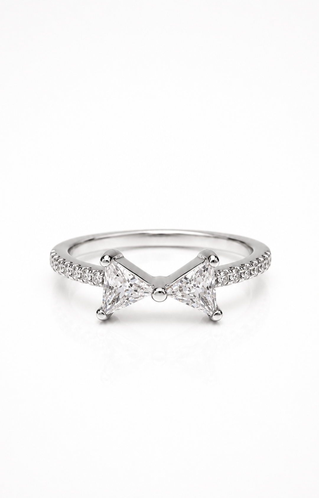 White stone Bow Ring