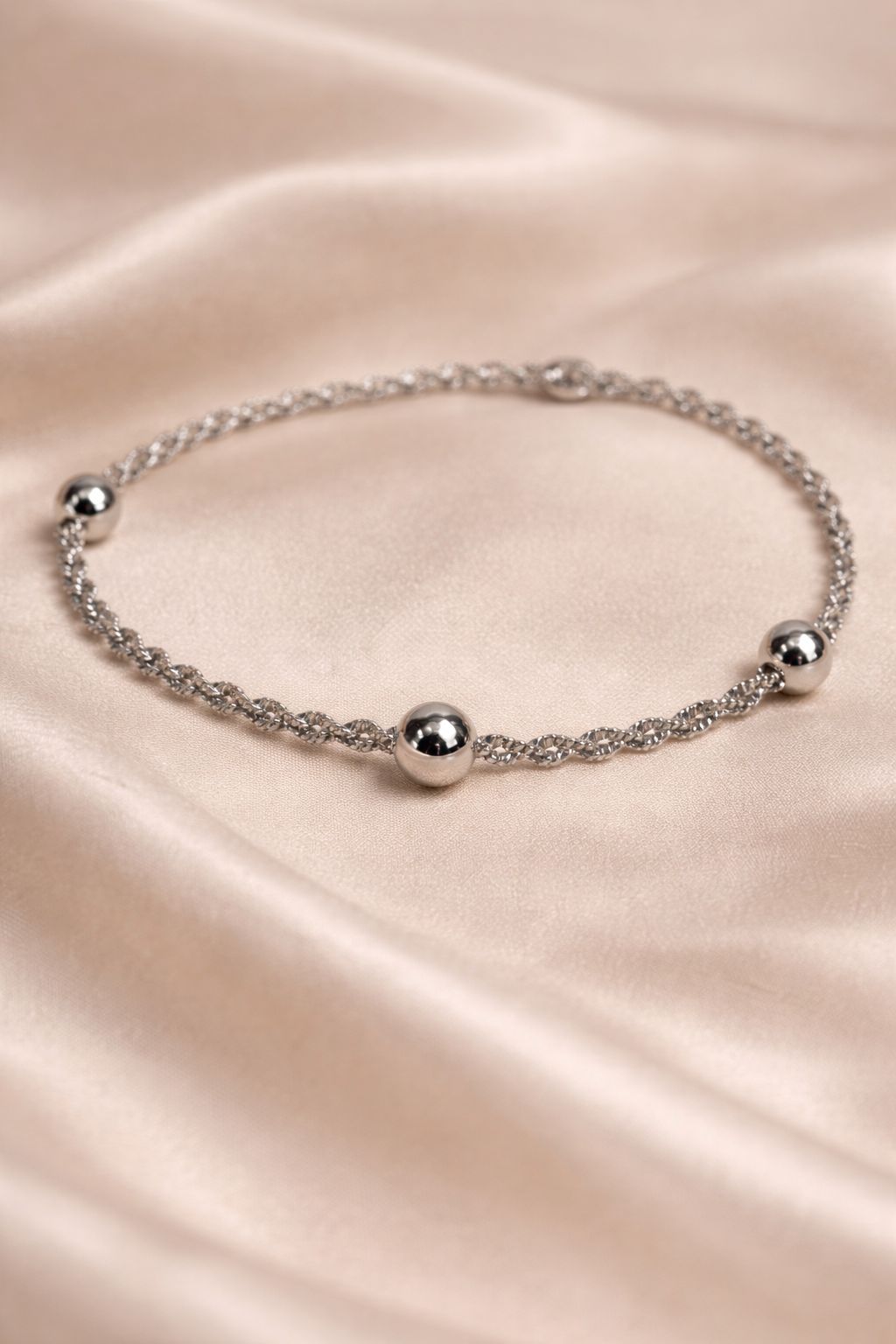 Silver orbit Noir Anklet