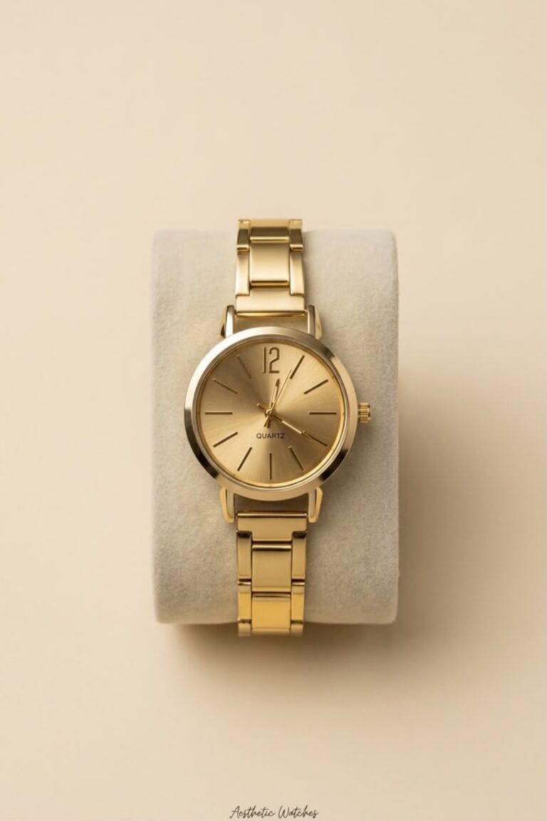 Gold Sunray Dial Watch