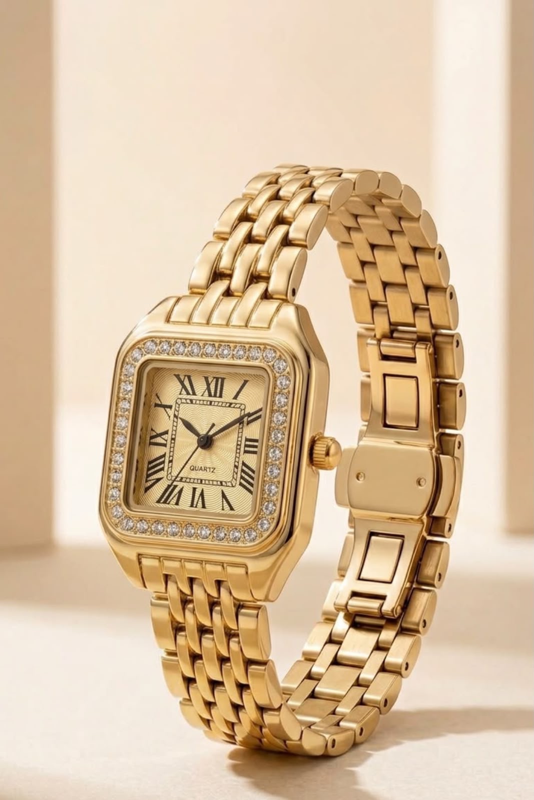 Bezel Square Quartz Watch